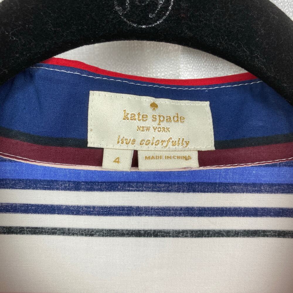 Kate Spade New York Spice Things Up Berber Stripe Shirt Dress Sz.4 - Picture 8 of 16